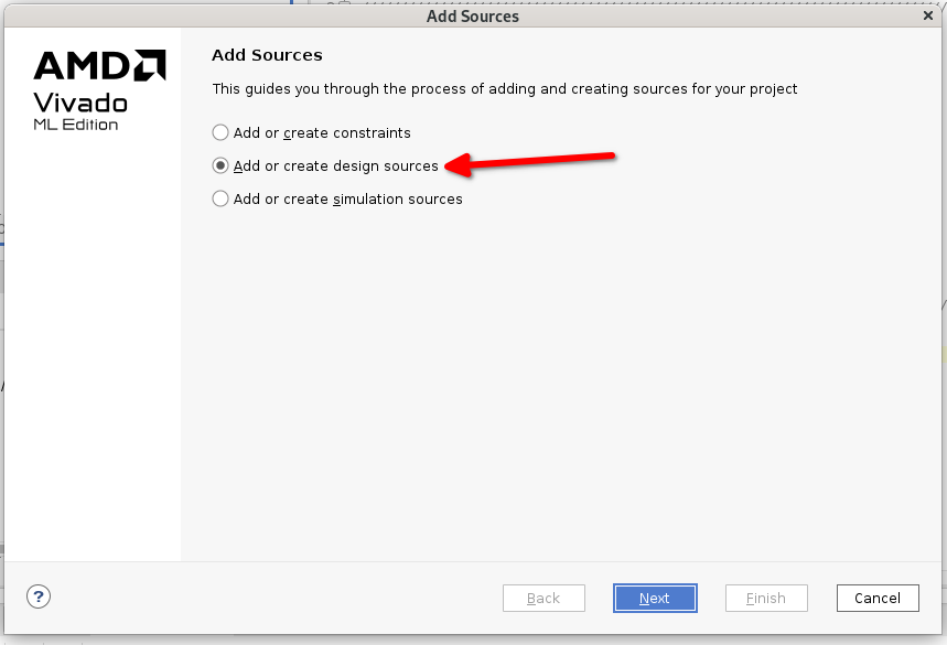 Screenshot of Vivado Add Sources button